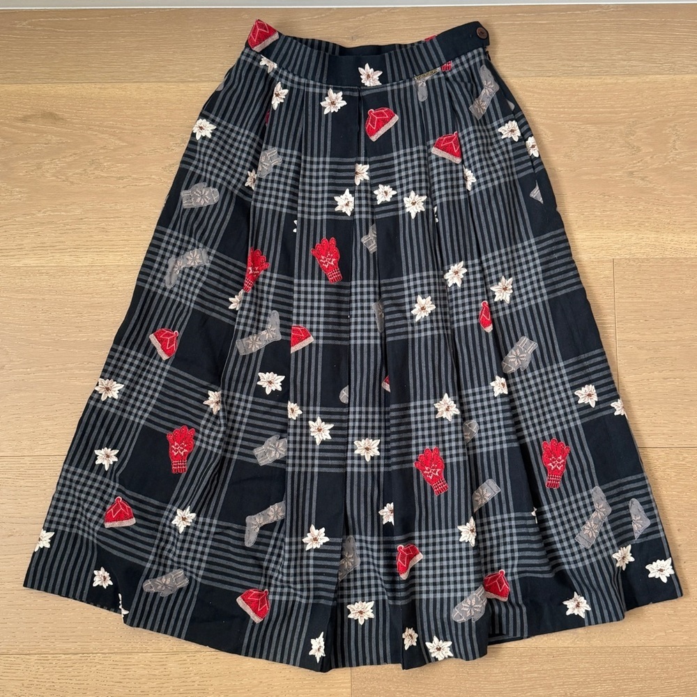 Geiger Australia Vintage Plaid Skirt Mittens Hats winter thom browne 50s mid - Picture 10 of 10